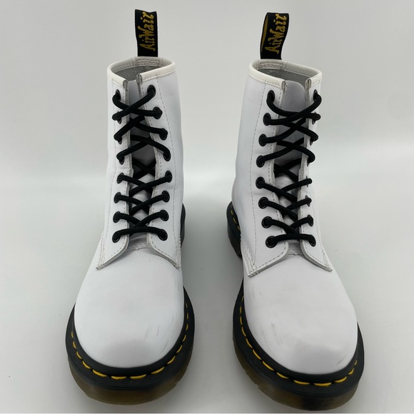 Dr. Martens Women’s 1460 Patent Leather Lace Up Boots White Lucido US 6 - Picture 2 of 10